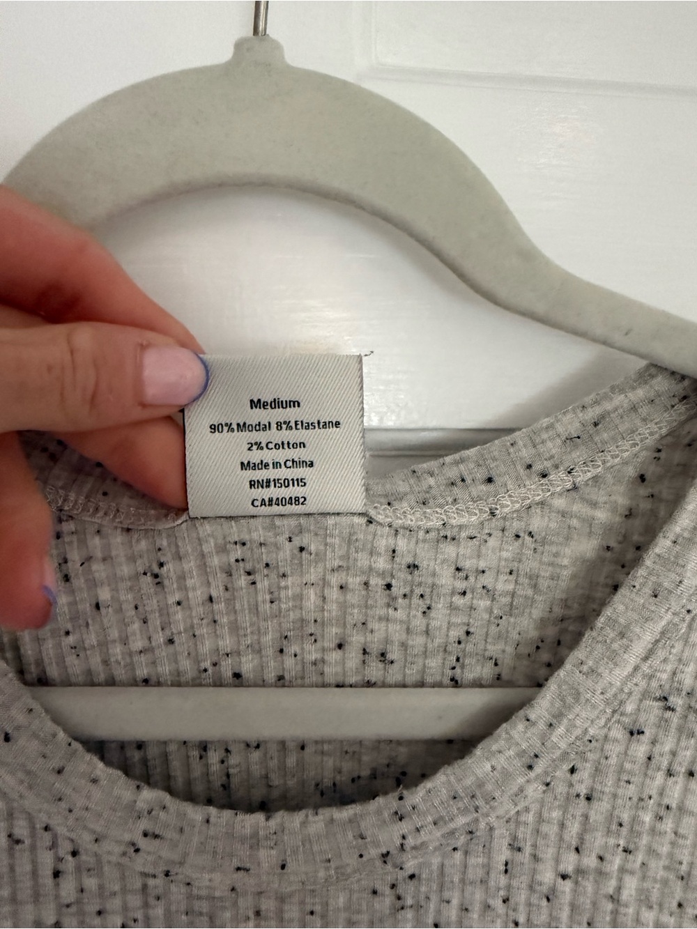 Varley Heathered Light Gray Ribbed Tank - Picture 3 of 3